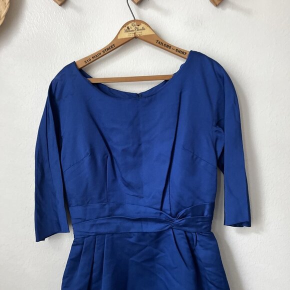 Vtg Miss Brooks New York royal blue 50s midcentury dress knee length‎ M/L - Picture 4 of 7